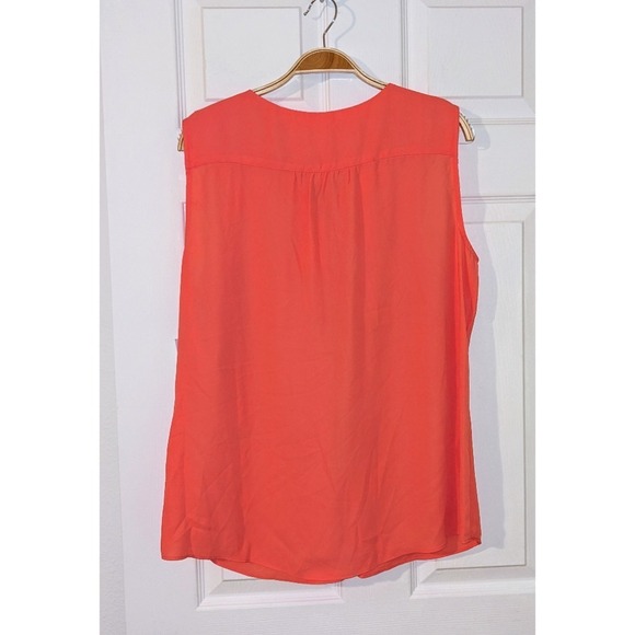 NY‎ Collection Sleeveless Blouse Coral Lace Trim Ruffle Detail Pretty XL NWT - Picture 3 of 8